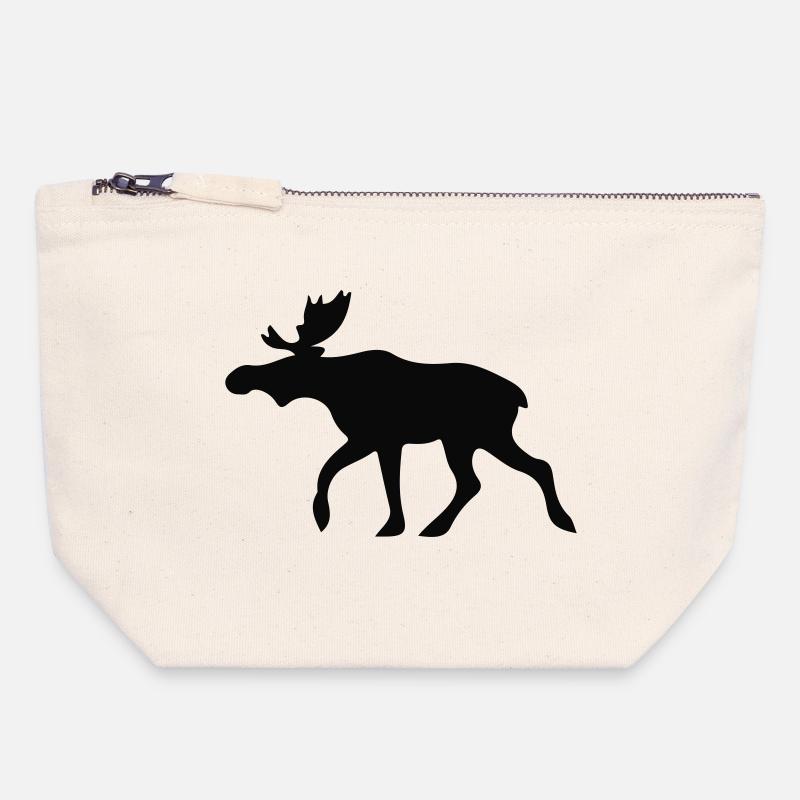 Norway - Moose - Canvas Zip Pouch 18 x 19 cm - nature