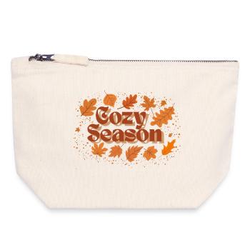 Autumnal Cozy Season Motif Design - Canvas Zip Pouch 18 x 19 cm - nature - Front