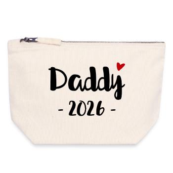 Daddy 2026 für alle werdenden Väter im Jahr 2026 - Canvas Reißverschluss-Täschchen (18 x 19 cm) - Naturweiß - Vorne