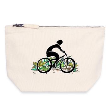 Cyclist - Canvas Zip Pouch 18 x 19 cm - nature - Front