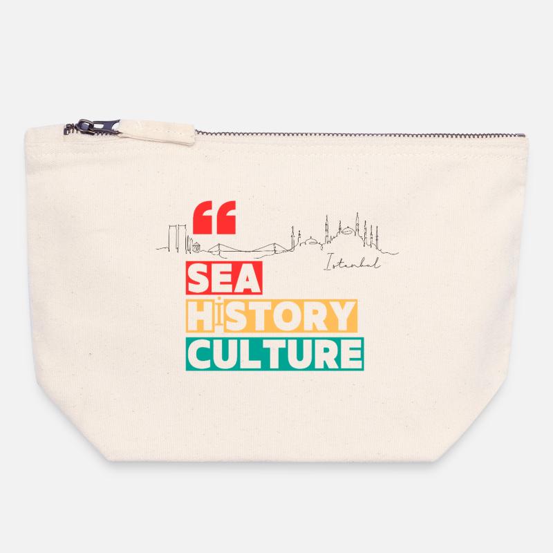 History - Canvas Zip Pouch 18 x 19 cm - nature