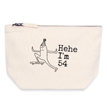 54th Birthday Gift Funny 54 Years 54th - Canvas Zip Pouch 18 x 19 cm - nature - Front