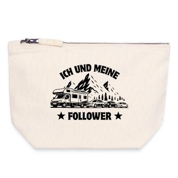 Ich und meine Follower - Wohnmobil - Stau - Canvas Reißverschluss-Täschchen (18 x 19 cm) - Naturweiß - Vorne