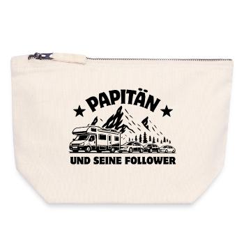 Papitän und seine Follower - Camper - Stau - Canvas Reißverschluss-Täschchen (18 x 19 cm) - Naturweiß - Vorne