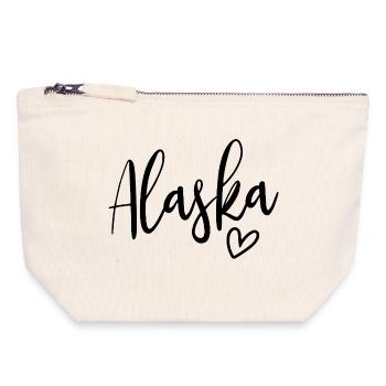 Alaska Heart Women's Love Alaska - Canvas Zip Pouch 18 x 19 cm - nature - Front
