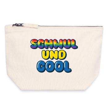 Schwul und Cool / CSD, Pride design - Canvas Reißverschluss-Täschchen (18 x 19 cm) - Naturweiß - Vorne