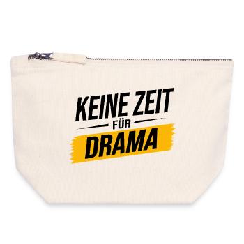 Keine Zeit für Drama – Lustiger Spruch - Canvas Reißverschluss-Täschchen (18 x 19 cm) - Naturweiß - Vorne