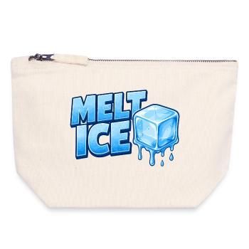 Faute de frappe des glaçons de glace fondu - Pochette zippée en toile 18 x 19 cm - blanc naturel - Devant