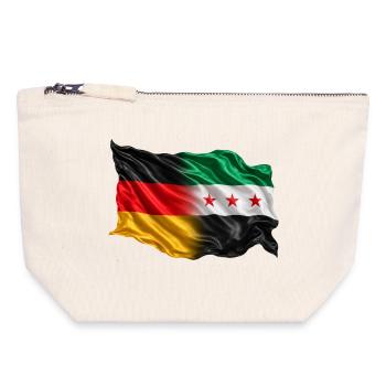 Germany Syria Flag - Canvas Zip Pouch 18 x 19 cm - nature - Front