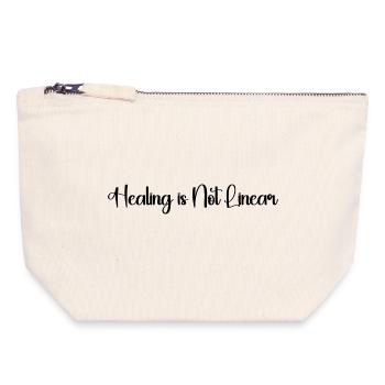 "Healing Is Not Linear Mental Health Awareness Tee - Canvas Zip Pouch 18 x 19 cm - nature - Front