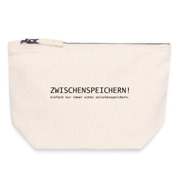 Cache ! Toujours bien conserver. - Pochette zippée en toile 18 x 19 cm - blanc naturel - Devant