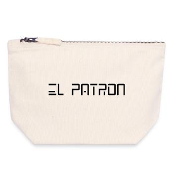 El Patron – Der Chef Look - Canvas Reißverschluss-Täschchen (18 x 19 cm) - Naturweiß - Vorne