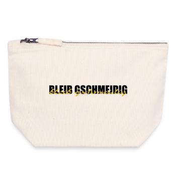 bleib gschmeidig - bleib locker, chillen, Dialekt - Canvas Reißverschluss-Täschchen (18 x 19 cm) - Naturweiß - Vorne