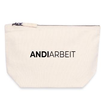Andi Arbeit Andreas Andy Andrea Geschenk Name - Canvas Reißverschluss-Täschchen (18 x 19 cm) - Naturweiß - Vorne
