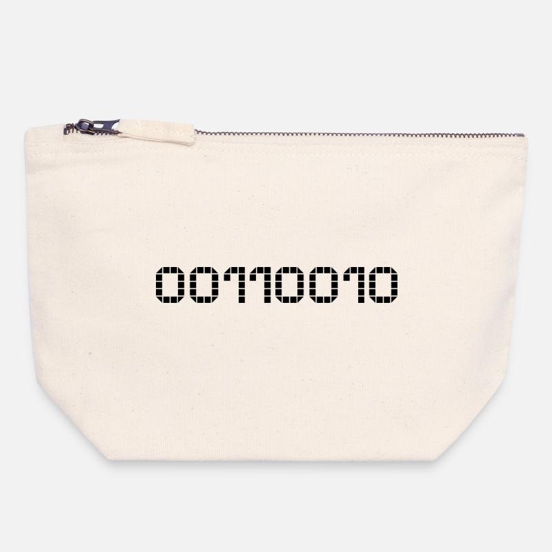 Binary notation - 50 - Canvas Zip Pouch 18 x 19 cm - nature