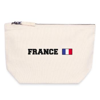 Frankreich Fan - Canvas Reißverschluss-Täschchen (18 x 19 cm) - Naturweiß - Vorne