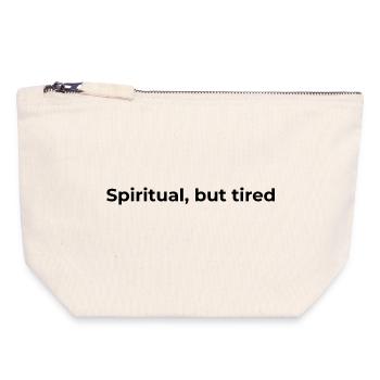 Relatable Spiritual Quote | Spiritual but tired - Canvas Zip Pouch 18 x 19 cm - nature - Front