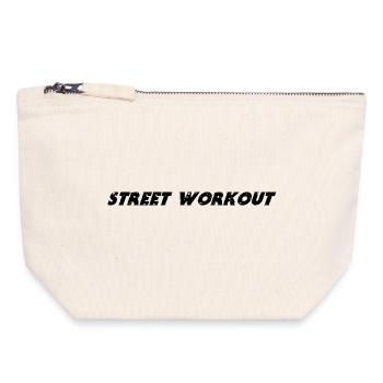 Entraînement de rue - Pochette zippée en toile 18 x 19 cm - blanc naturel - Devant