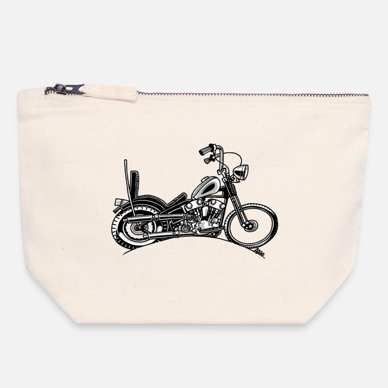 0906 chopper knucklehead - Canvas Zip Pouch 18 x 19 cm - nature