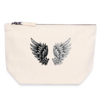 Angelwings YingYangAngel Wings - Pochette zippée en toile 18 x 19 cm - blanc naturel - Devant