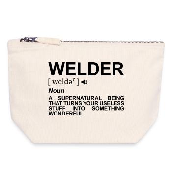 Welder Meaning - Canvas Zip Pouch 18 x 19 cm - nature - Front