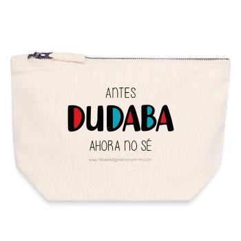 J’avais l’habitude d’hésiter - Pochette zippée en toile 18 x 19 cm - blanc naturel - Devant