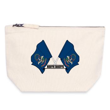 wee flags text NORTH DAKOTA - Canvas Zip Pouch 18 x 19 cm - nature - Front