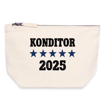 2025 Konditor Beruf Konditorei Job Arbeit Lehre - Canvas Reißverschluss-Täschchen (18 x 19 cm) - Naturweiß - Vorne