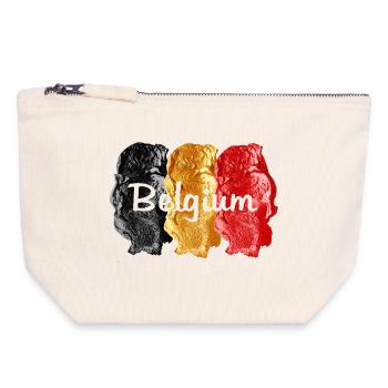 Belgische Fahne - Canvas Reißverschluss-Täschchen (18 x 19 cm) - Naturweiß - Vorne