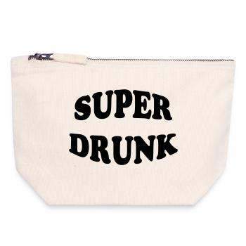 Super Drunk - alcohol - Canvas Zip Pouch 18 x 19 cm - nature - Front