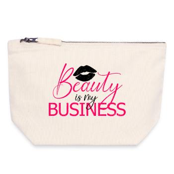 Beauty Is My Business Make Up Artist MUA Salon - Canvas Zip Pouch 18 x 19 cm - nature - Front