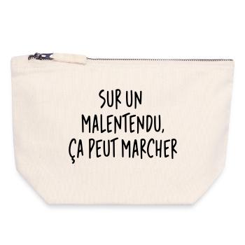  Sur un malentendu ça peut marcher JC Dusse - Pochette zippée en toile 18 x 19 cm - blanc naturel - Devant