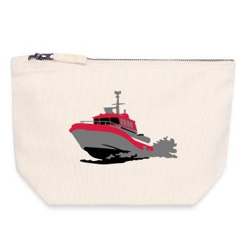 rescue boat - Pochette zippée en toile 18 x 19 cm - blanc naturel - Devant