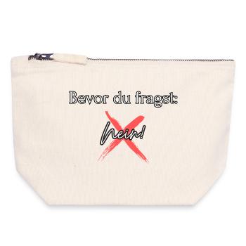Before You Ask No No Fancy Lazy Bad Luck Gift - Canvas Zip Pouch 18 x 19 cm - nature - Front