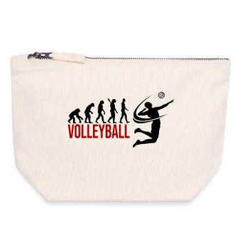 Evolution Volleyball - Canvas Reißverschluss-Täschchen (18 x 19 cm) - Naturweiß - Vorne