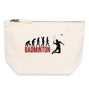 Evolution Badminton - Canvas Reißverschluss-Täschchen (18 x 19 cm) - Naturweiß - Vorne