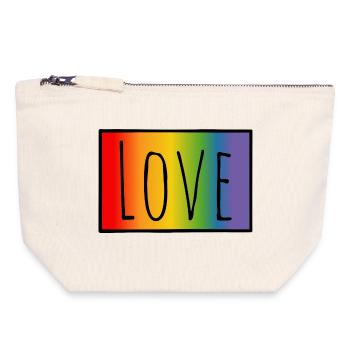 CSD Tshirt Regenbogen Love - Canvas Zip Pouch 18 x 19 cm - nature - Front