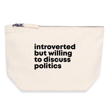 politique - Pochette zippée en toile 18 x 19 cm - blanc naturel - Devant