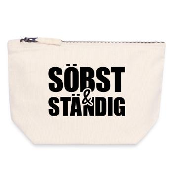 söbst et constamment - indépendant, jeu de mots cool - Pochette zippée en toile 18 x 19 cm - blanc naturel - Devant