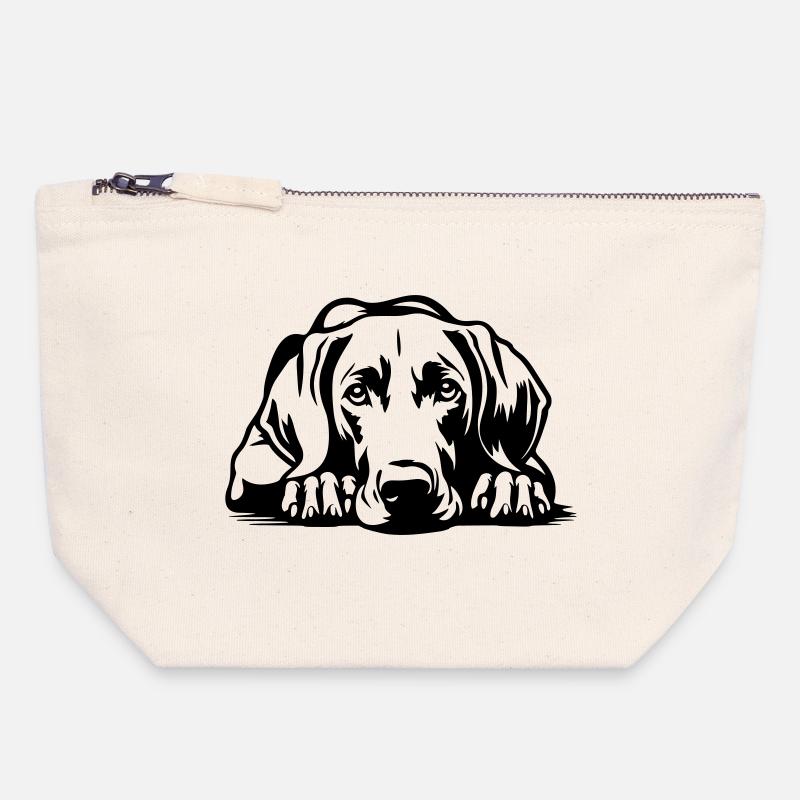 Weimaraner - Canvas Zip Pouch 18 x 19 cm - nature