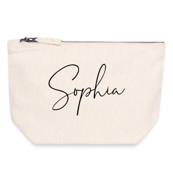 Sophia / Handwriting Design - Canvas Zip Pouch 18 x 19 cm - nature - Front