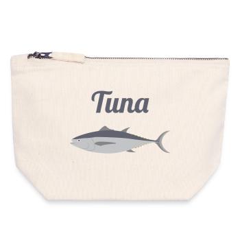 Nautic Design Tuna Silhouette Ocean Print Fishing - Canvas Zip Pouch 18 x 19 cm - nature - Front
