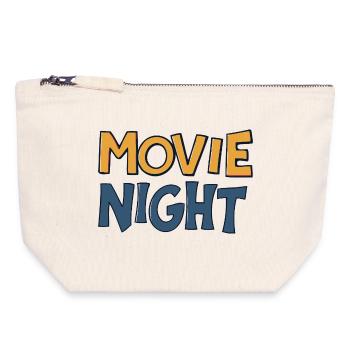 Movie Night Bunte typografische Zeichnung - Canvas Reißverschluss-Täschchen (18 x 19 cm) - Naturweiß - Vorne