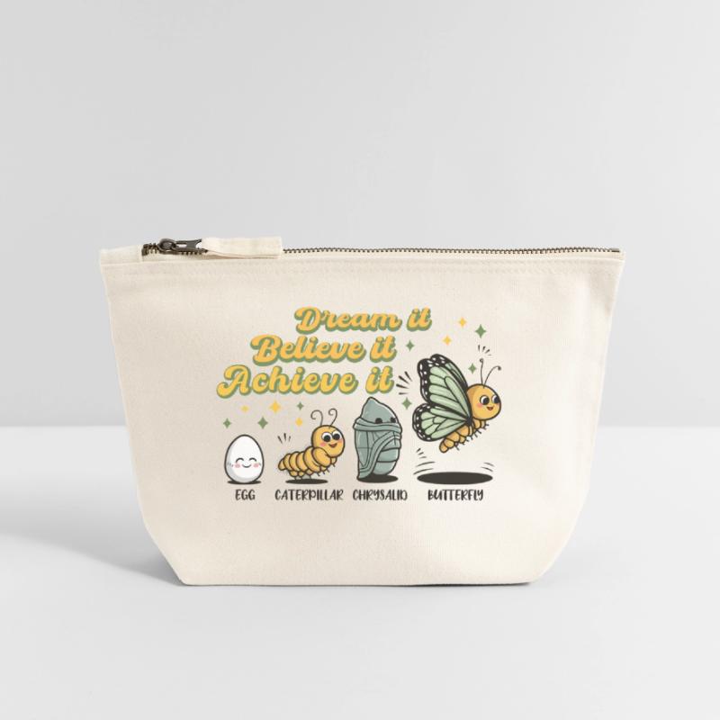 Chenille Butterfly School Evolution Gift Canvas Zip Pouch 18 x 19 cm