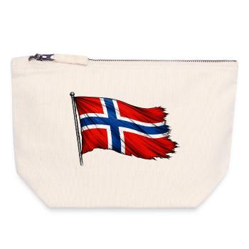 Norway Flag - Canvas Zip Pouch 18 x 19 cm - nature - Front