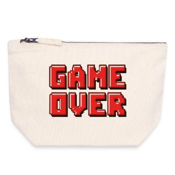 Pixel Game Over Retro-Banner - Canvas Reißverschluss-Täschchen (18 x 19 cm) - Naturweiß - Vorne