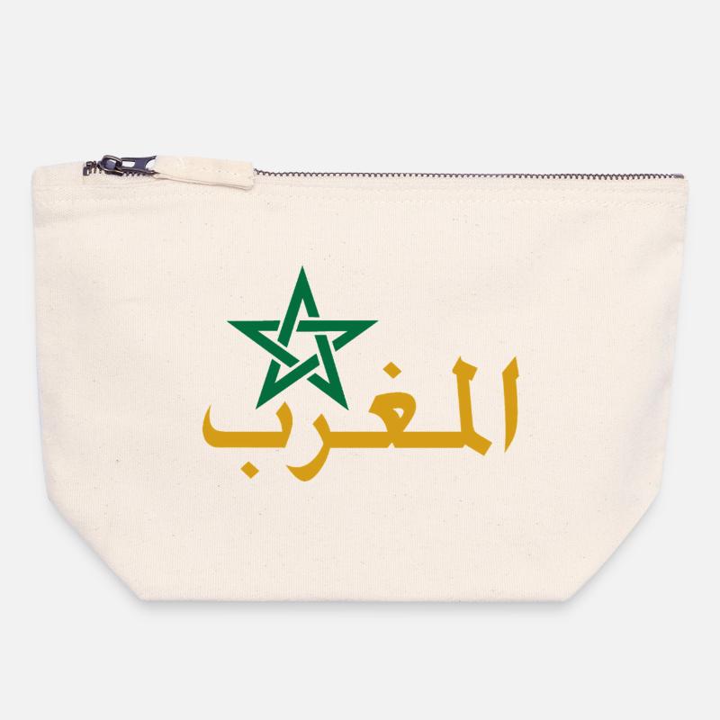 Moroccan star and Arabic calligraphy - Canvas Zip Pouch 18 x 19 cm - nature