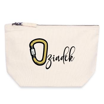 Camping climbing grandpa - Canvas Zip Pouch 18 x 19 cm - nature - Front
