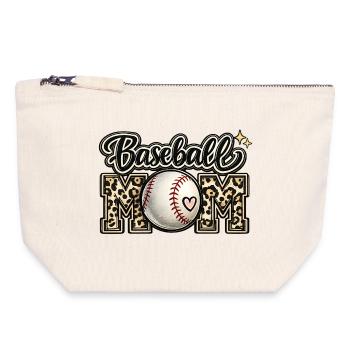 Cadeau de la fête des mères Maillot léopard de la maman de baseball - Pochette zippée en toile 18 x 19 cm - blanc naturel - Devant