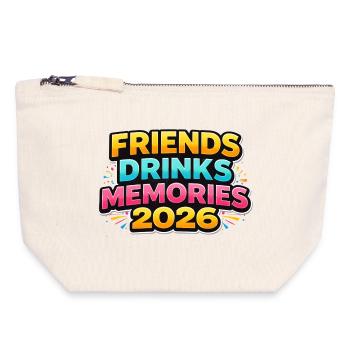 Pinata Party 2026 - Canvas Reißverschluss-Täschchen (18 x 19 cm) - Naturweiß - Vorne